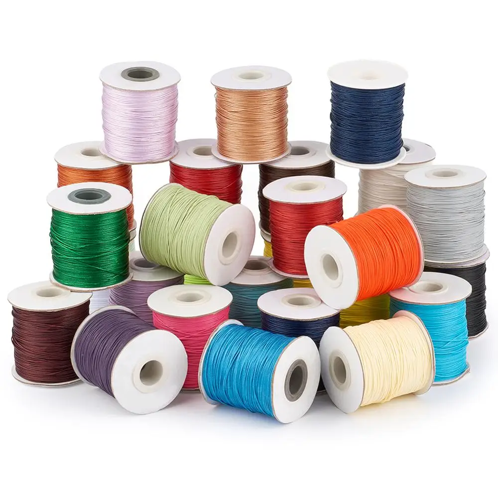 Вощеный полиэфирный шнур для изготовления браслетов ювелирных изделий 0 5 мм