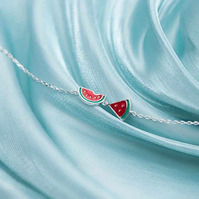 Фруктовый дизайн серебряный браслет 100% 925 пробы Серебряный корейский стиль