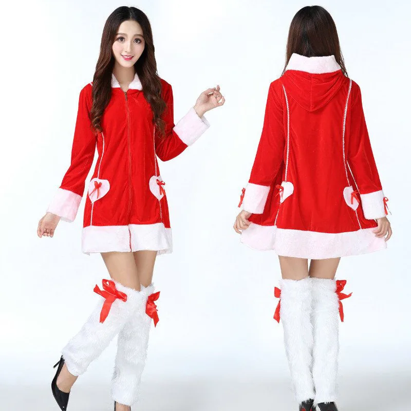 

Winter Ladies Christmas Dress Merry Christmas Shawl Red Holiday Strapless Dress New Elegant Dress Santa Claus