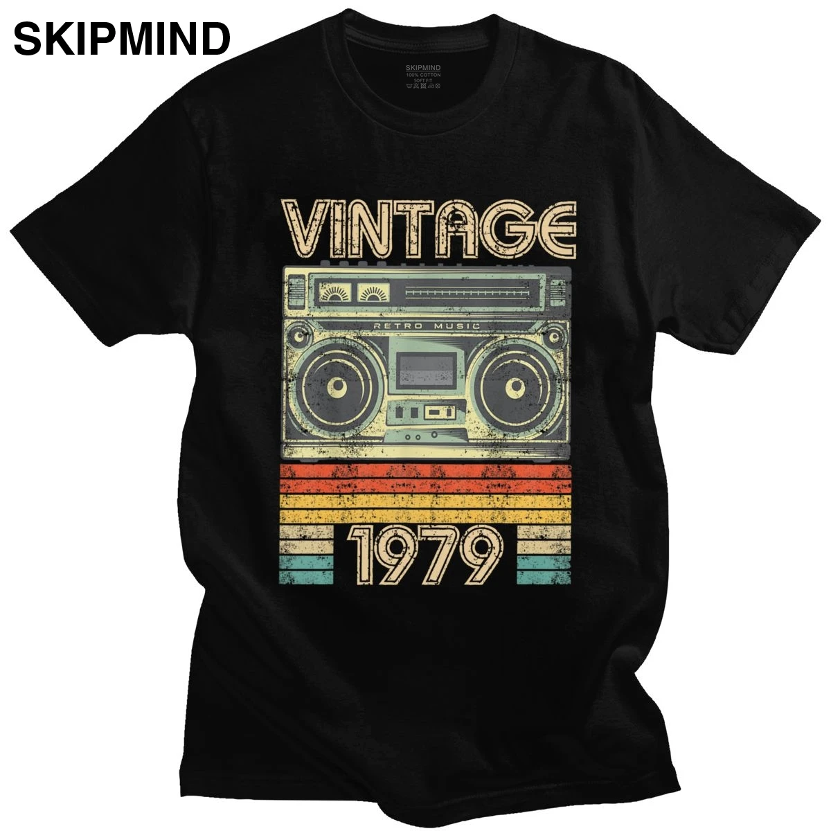 

Vintage Born In 1979 Radio T Shirt Men Short Sleeved Cotton Tee Top Streetwear Retro 41 Years Old Tshirt Birthday Gift T-shirt