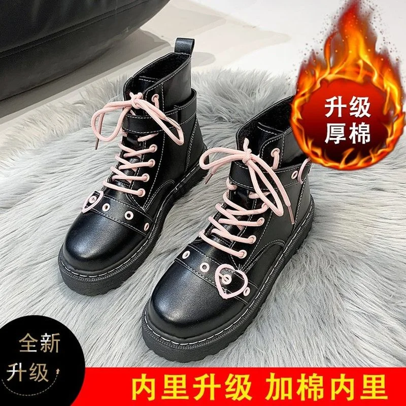 

Зима 2021 Новинка Металлические локомотивные Ботинки Martin в европейском и американском стиле плюс толстые и тонкие рыцарские ботинки женская ...