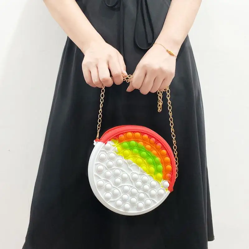 Beli 10 Buah Kawaii Mainan Gelisah Tas Bahu Silikon Kotak Pensil Dorong Gelembung Sederhana Lesung Pipi Antistress Mainan Tekan Lembut Hadiah Mainan Figet