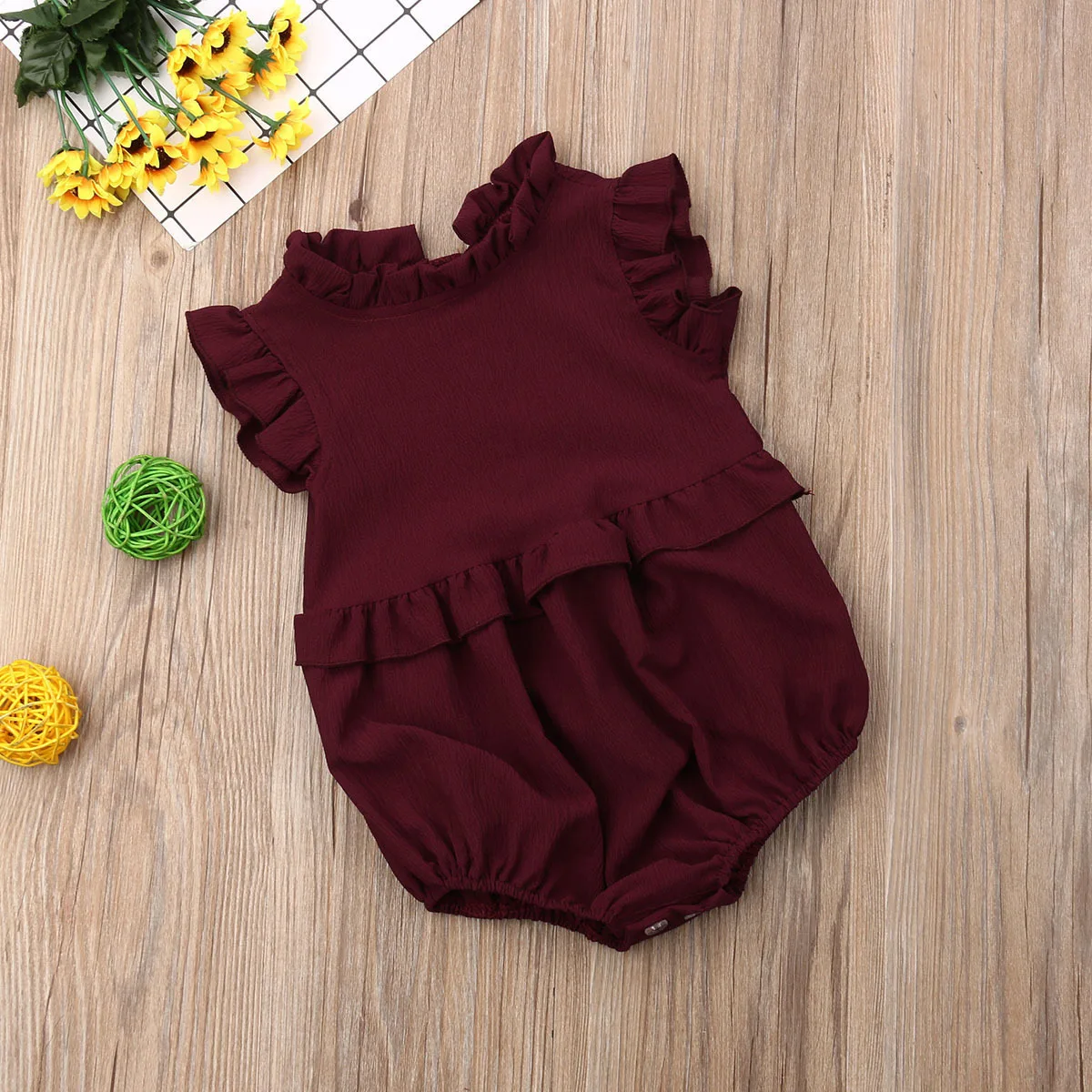Цельнокроеные летние комбинезоны для маленьких девочек Одежда новорожденных