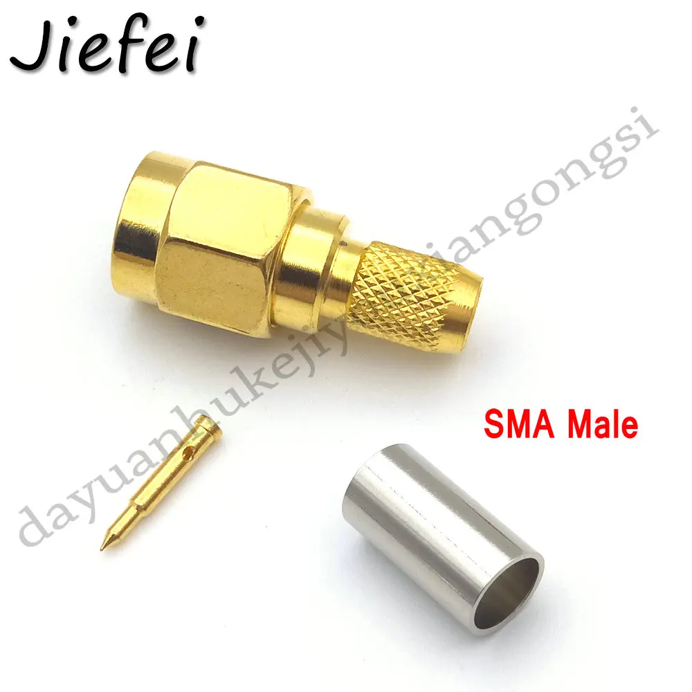 5/10 шт. РЧ разъем SMA штекер/RP-SMA штекер обжимной(RG58 LMR195 RG142 RG400 RG223) или(RG174 RG316 LMR100) кабель