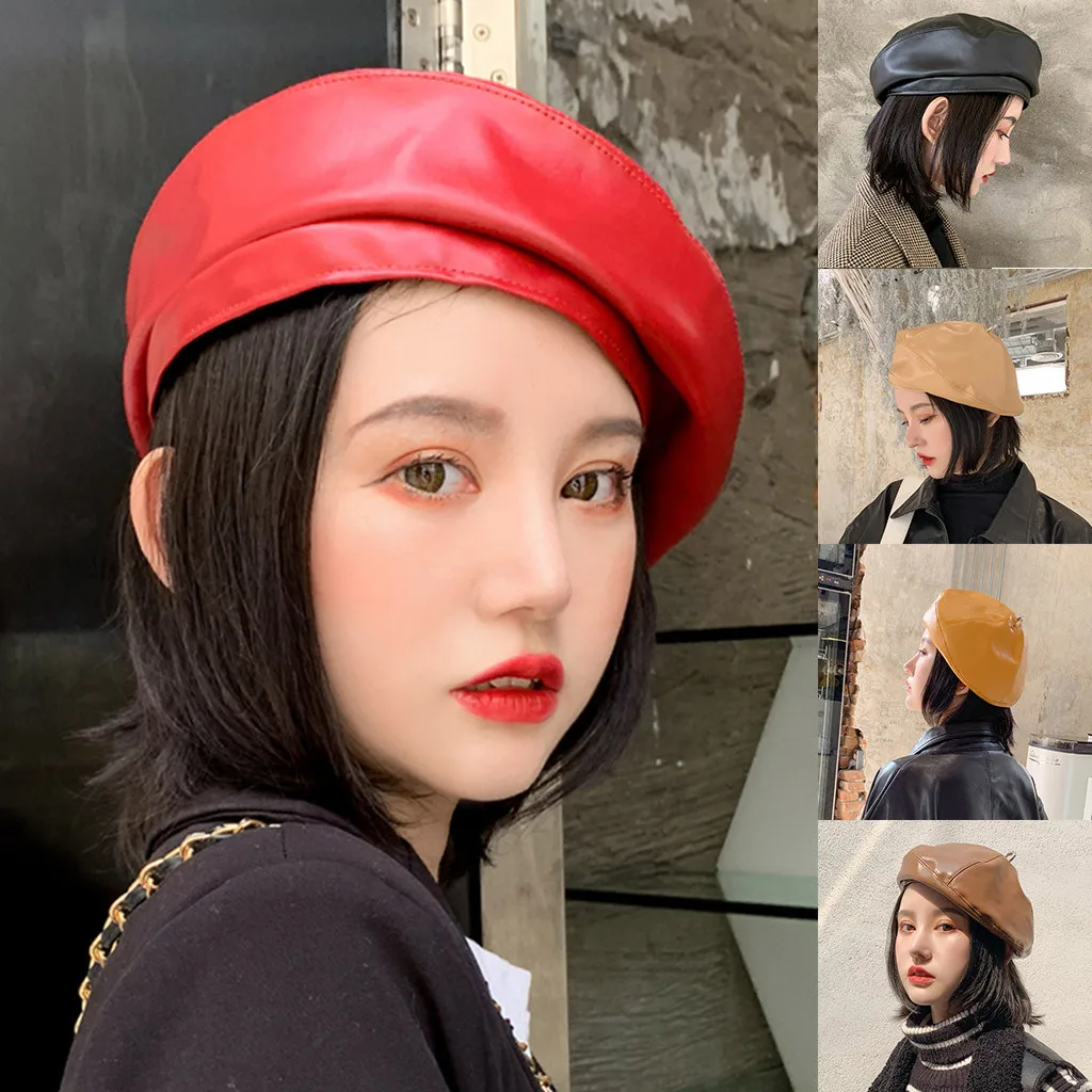 Женская теплая шапка в стиле ретро осенне зимний Повседневный берет газетчика