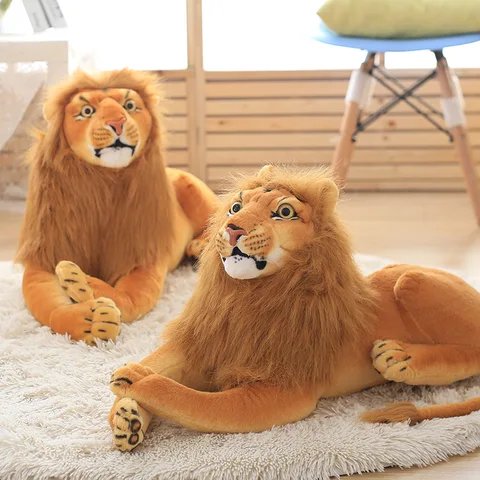 Плюшевая подушка в виде африканского льва, экшн-фигурка африканского льва, декоративная хлопковая ткань, имитация короля льва, 60 см