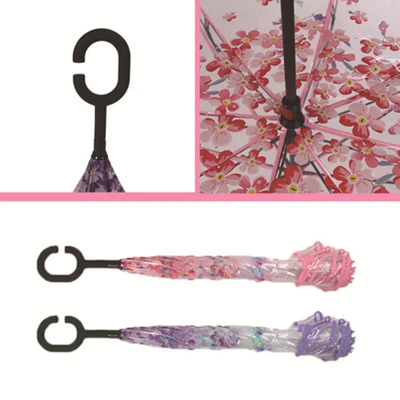 Двойной слой перевернутый зонтик автомобилей обратный Ветрозащитный УФ Защита