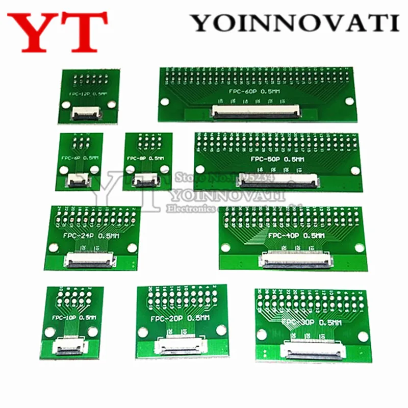 

FPC FFC 0.5MM Pitch For cable transfer Conversion board DIY PCB board 6P/8P/10P/20P/30P/40P/60P