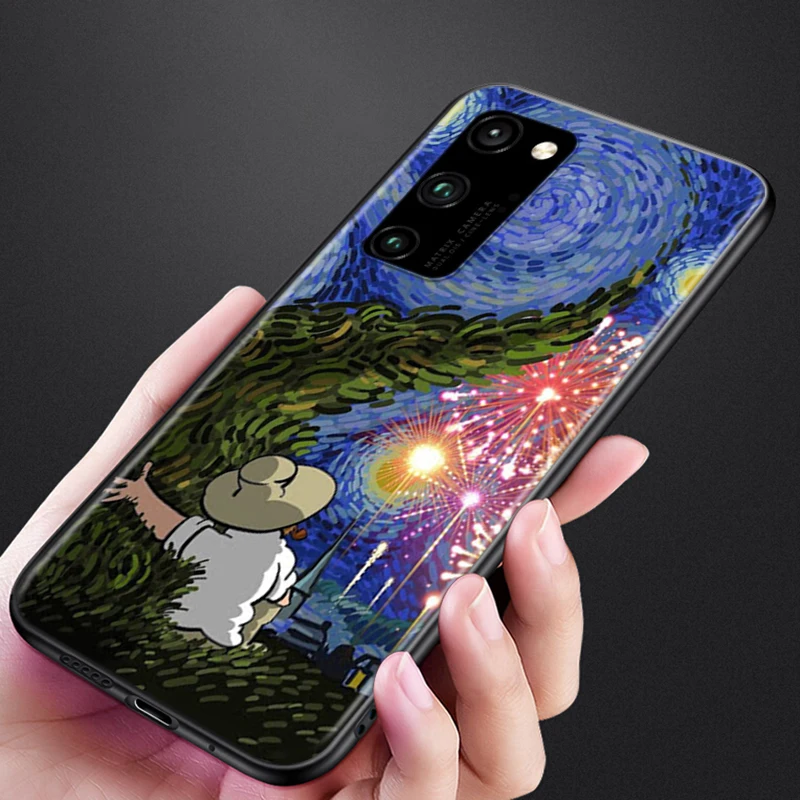 

Cartoons Van Gogh Art Silicone Cover For Huawei Honor 8S 8C 8X 8A 8 7S 7A 7C 7 Pro Prime RU MAX 2020 2019 Black Phone Case