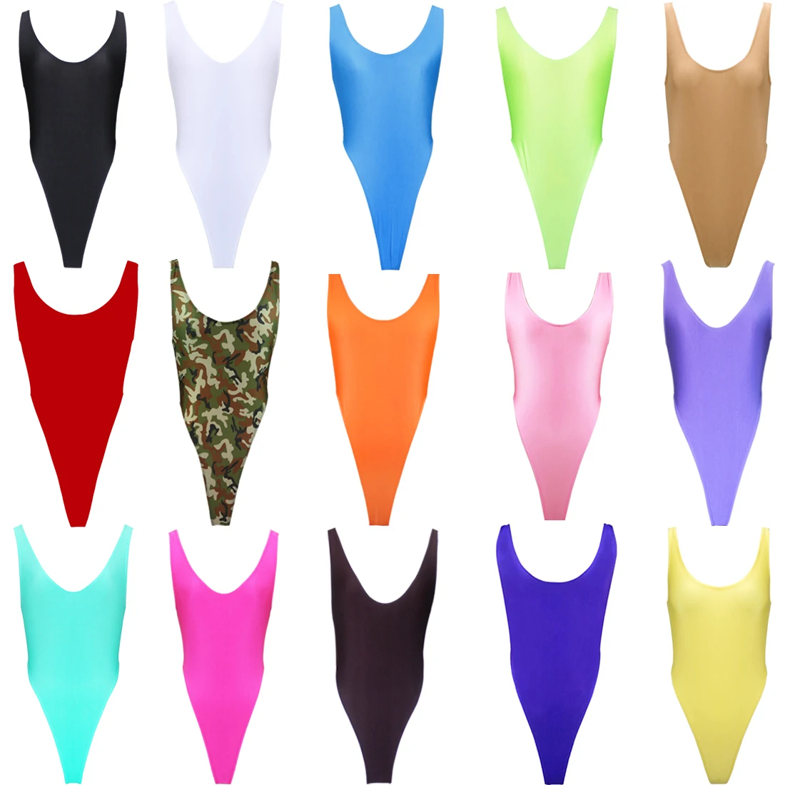 Женский слитный купальник эластичный с высоким вырезом для гимнастики пляжный