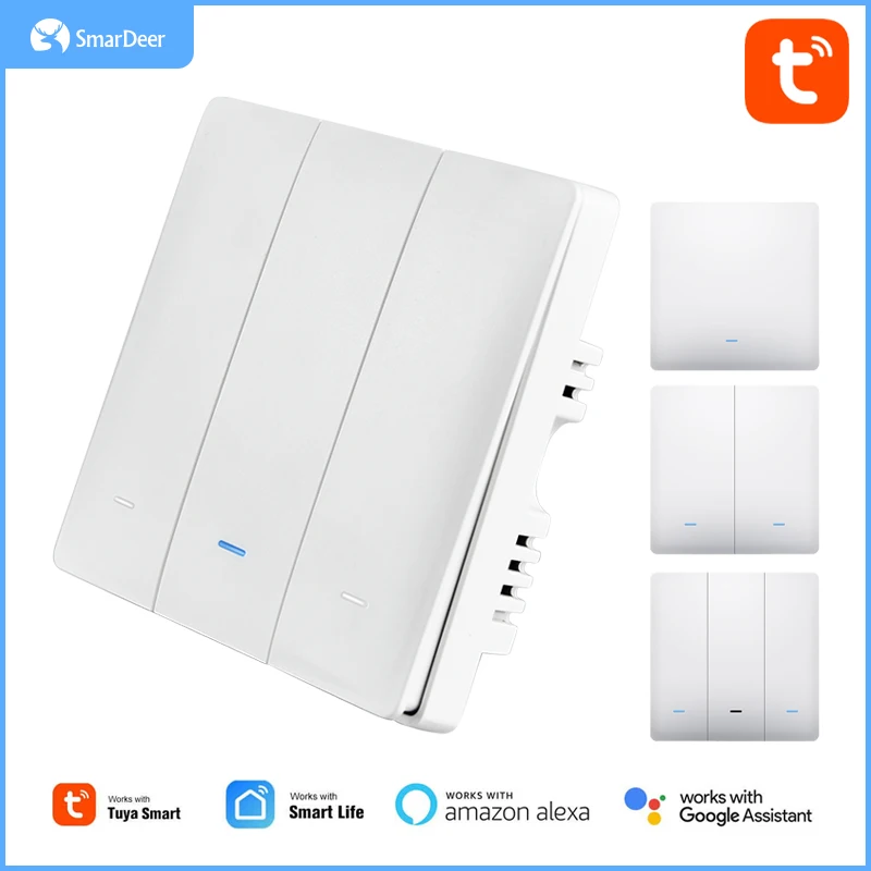 

SmarDeer Wall WiFi Switch for Tuya smart home gadgets EU wifi blind Button switch Support Alexa/Google/Homekit/smartlife Control