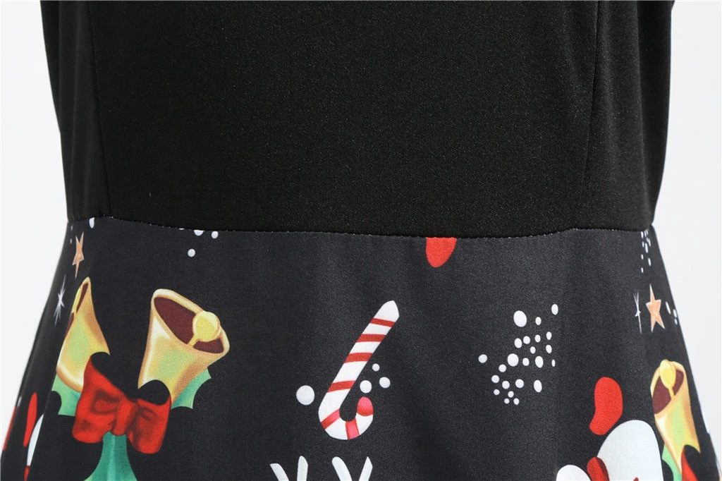 Женское рождественское платье JAYCOSIN Осеннее винтажное с длинным рукавом 50s 60s