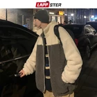 LAPPSTER мужские зимние куртки из овечьей шерсти в стиле пэчворк 2022 мужская уличная одежда в стиле харадзюку ветровка мужские черные японские куртки Kpop