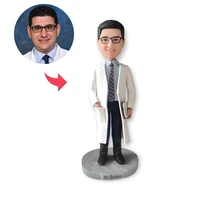 make a bobble head doctor nurse polymer clay doll lettering for family friend personalise birthday present design customization