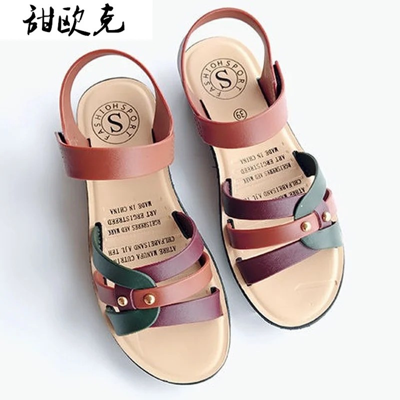 

Fashion Women's Shoes Cool Lightweight Flat Shoes Open Toe Comfortable Beach Shoes Summer Women's Color Matching Simple Sandals