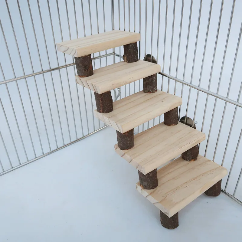 

Bird Mouse Parrot Hamster Climbing Ladder Wooden Stairs Ladder Bridge Shelf Cage Toys Pet Supplies