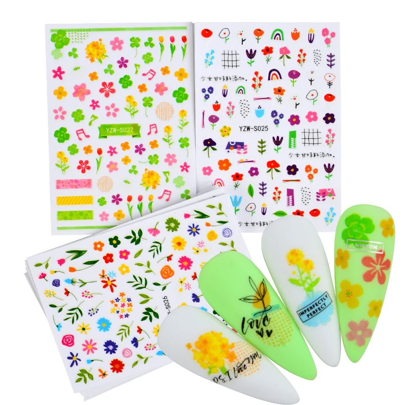 WUF 1 шт. цветок/Лаванда/кленовый лист/трава серия Водные Переводные картинки для