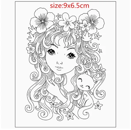 

Girl Transparent Clear Pattern Stamps For DIY Scrapbooking/Card Making/Kids Christmas Fun Decoration SuppliestamponsLace