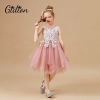 girls dress sleeveless baby kids clothes children kids clothing appliques girl wedding evening gowns party dresses