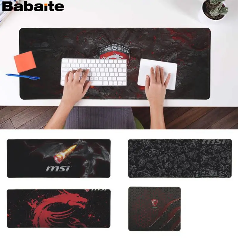 Babaite Нескользящие PC MSI Подгонянные коврики для мыши Компьютерные Аниме Коврик и