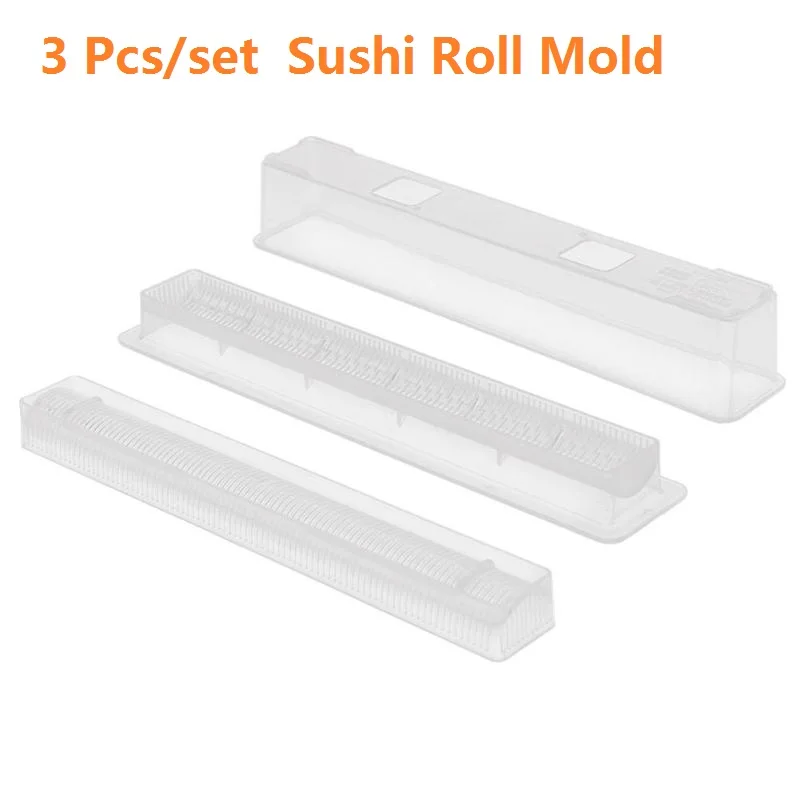 3pcs Sushi Mold 3 шт./компл. валик для самостоятельной покраски суши-ролл изготовления пресс-форм мясо овощи лейвер риса ролл Суши изготовления пресс-форм Кухня аксессуары набор инструментов - Цвет: 3pcs Sushi Mold