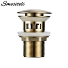 Аксессуары для ванной Smesiteli, дренажная система для отходов из матового золота с переливом, пробка для ванной, отеля, дозатор