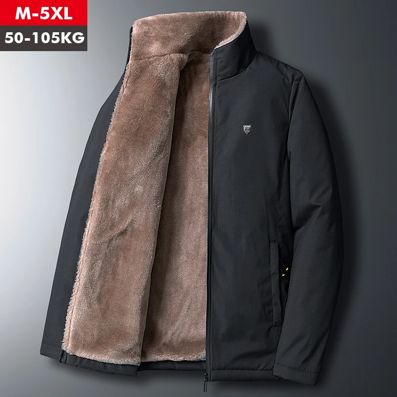 

Winter Warm Men Jacket Coat Casual Fleece Thick Outwear Fur Lining Warm Cloth Zipper Coats Cashmere Cashmere Parkas 5XL