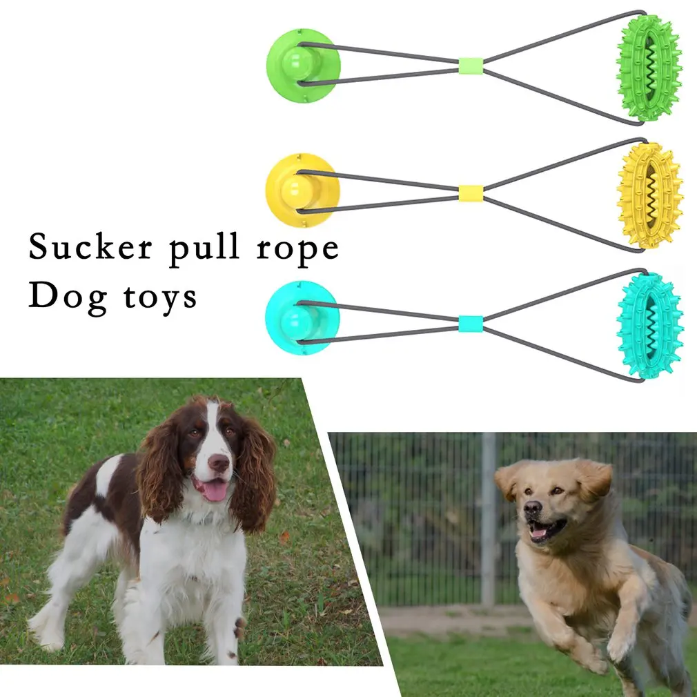

Pet Dog Toys Silicon Suction Cup Tug dog toy Dogs Push Ball Toy Pet Tooth Cleaning Dog Toothbrush for Puppy large Dog Biting Toy
