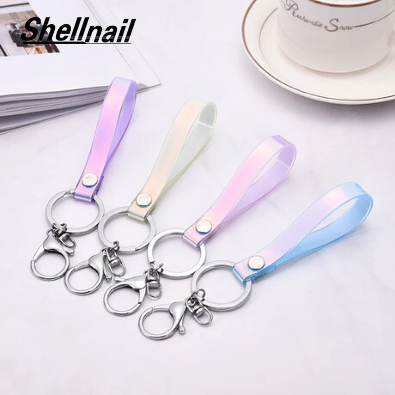 Shellnail лазерный волшебный цвет кожаный шнур ремешок для ключей шейный