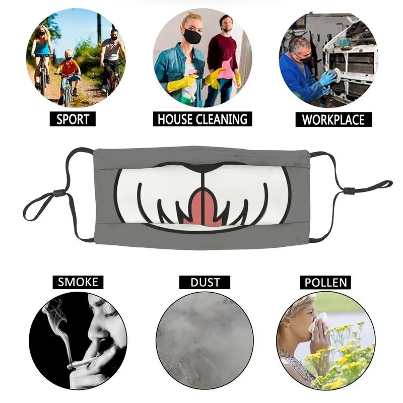

Cartoon Schnauzer Dog Reusable Unisex Adult Face Mask Pet Animals Anti Haze Dust Protection Cover Respirator Mouth Muffle
