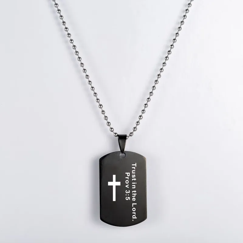 Ожерелье из нержавеющей стали с христианским крестом модное колье гравировкой в