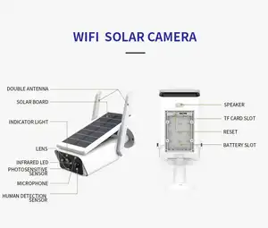 Solar panel Rechargeable Battery 1080P Full HD Outdoor Security WiFi IP Camera