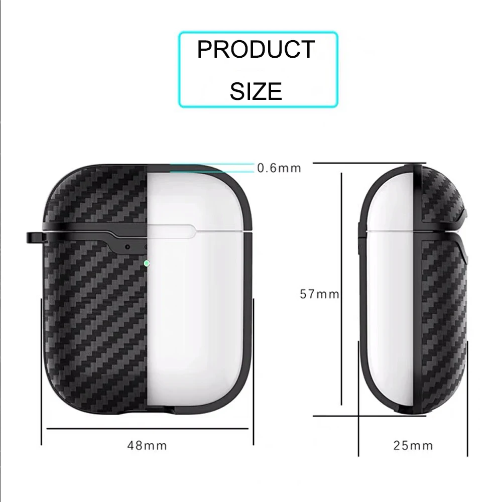 Роскошный углеродный чехол из ТПУ с зернистым покрытием для Airpods 1 2 наушников