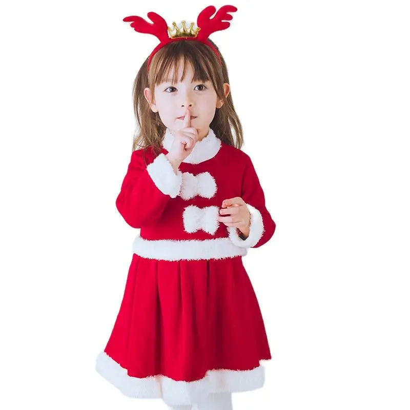

Girls' Santa Claus Costume Princess Dance Party Dress Christmas Holiday Dancewear X-Mas Outfit Gift For Kids Child