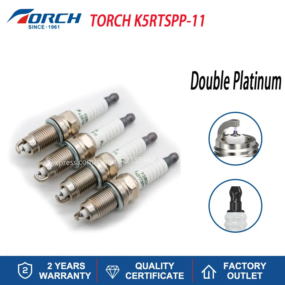 

China Factory Car Parts Engine Parts Double PLATINUM Spark Plug K5RTSPP-11 for Candle PZFR5D-11 Denso IK16TT Champion OE176