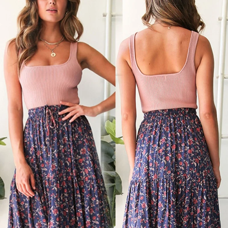 Женская майка с низким вырезом универсальная хлопковая трикотажная эластичная