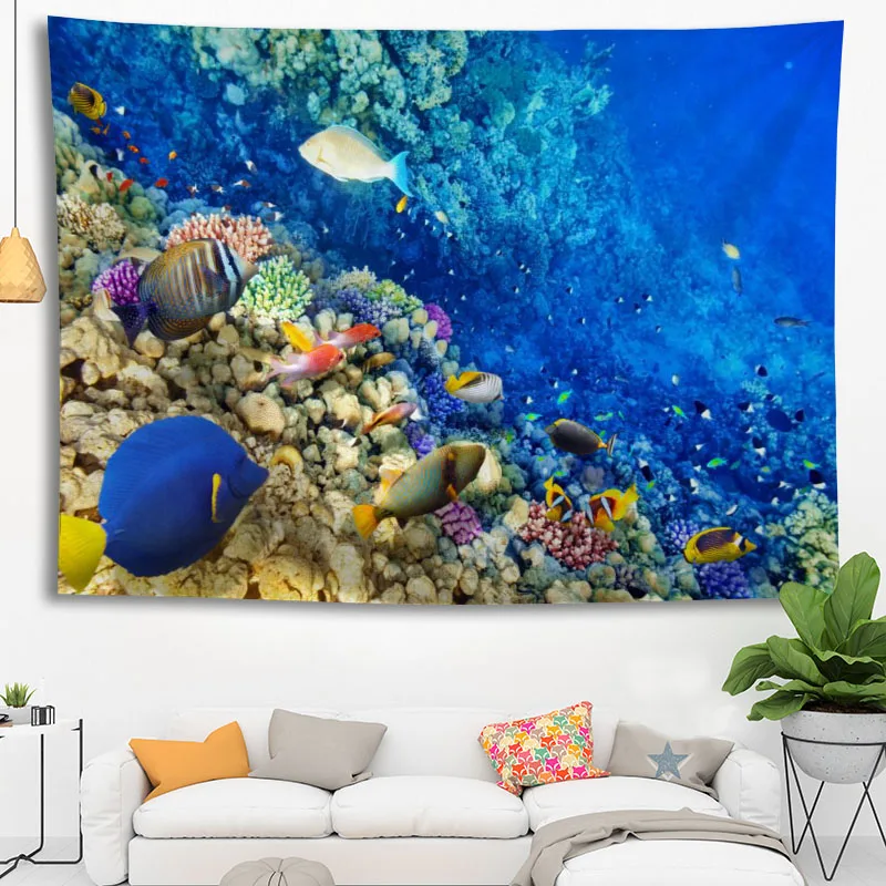 

Custom Underwater Tapestry Wall Boho Decoration Home Decor Psychedelic Wall Tapestry Abstract Carpet Wall Cloth Tapestries