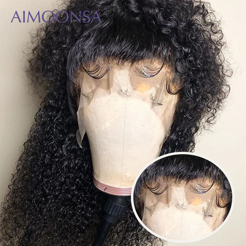 Поддельные парики конский хвост парик 360 шнурка кудрявые предварительно