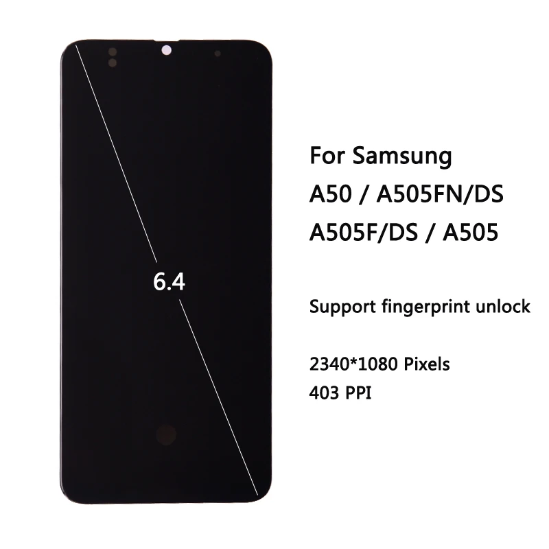 Дисплей Super AMOLED 6 4 дюйма для Samsung Galaxy A50 A505 A505F/DS A505FD A505F A505A ЖК-дисплей сенсорный