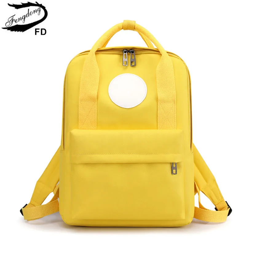 Модный простой рюкзак Fengdong для учеников, однотонный школьный ранец, дорожный женский рюкзак для ноутбука, школьные ранцы для мальчиков и де...
