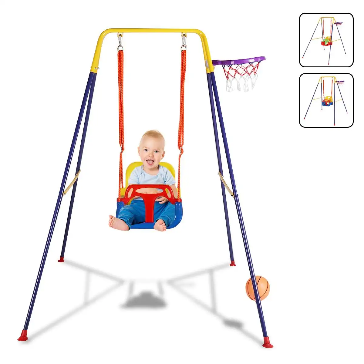 

Детские качели, 170 см, для использования в помещении и на улице, подвесное кресло для игровой площадки, баскетбольная корзина, комбинированн...