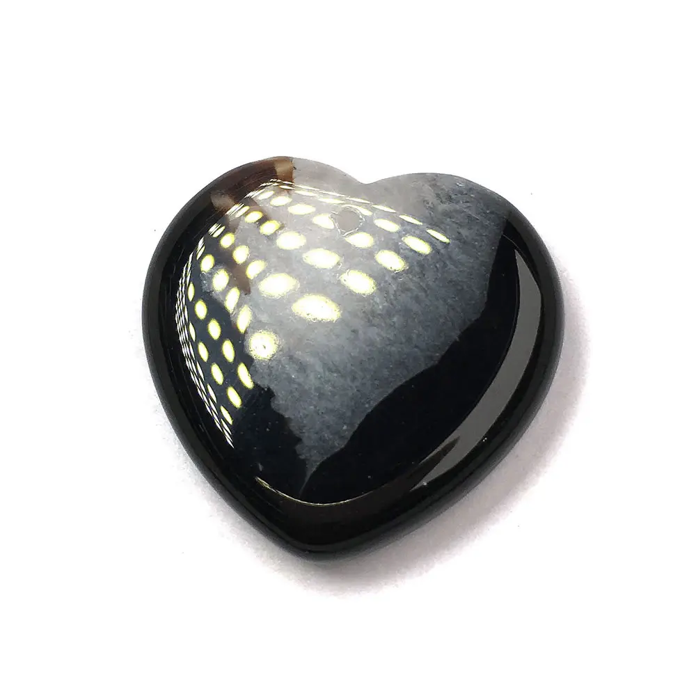 Подвеска из натурального камня в форме сердца черные Агатовые Подвески