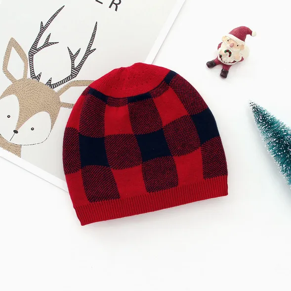 Зимние теплые рождественские шапки для маленьких мальчиков и девочек вязаные