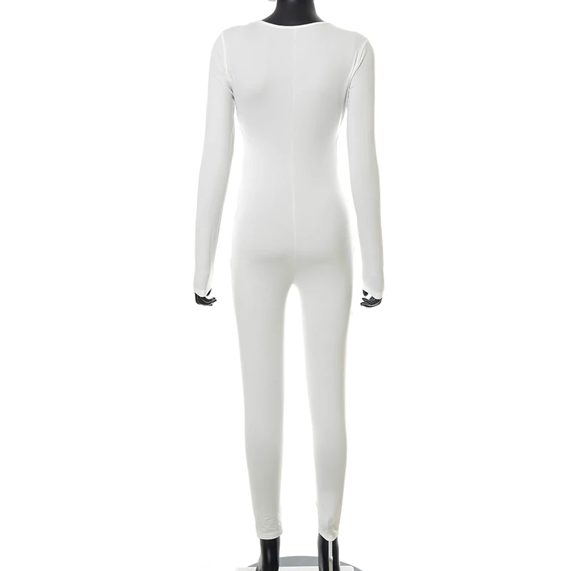 

Cutenove Sexy Party Club Jumpsuit Summer Female 2021 Solid Color Lace-Up long sleeve Camisole Jumpsuit Women Streetwears
