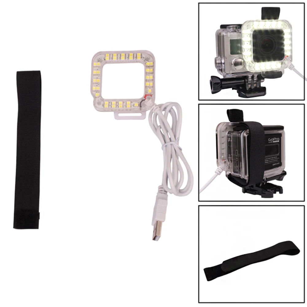 Andoer USB 20 LED Экшн камера объектив кольцо для съемки ночной вспышка заполняющий свет