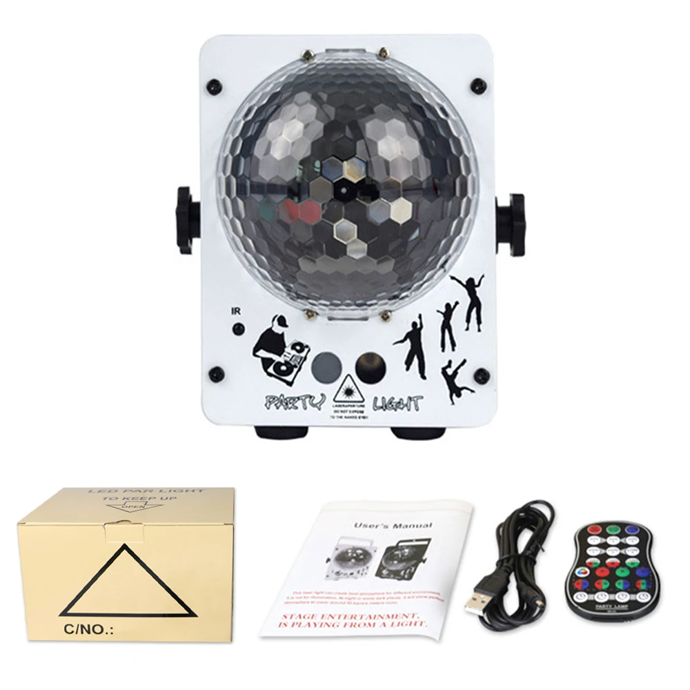 

RGB Stage Light with Remote Controller 60 Pattern Lighting Sound Control LED Projector Lamp for Active Disco Party