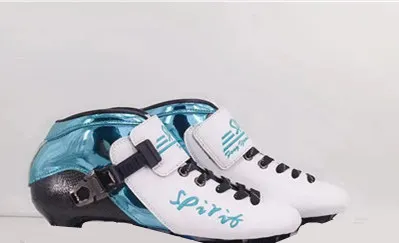 Blue boot Only Углеродное волокно встроенные скоростные коньки Patines 3 4 колеса профессиональная гоночная обувь для марафона асфальта наземного дорожного катания 85A30-45 - Цвет: Blue boot Only