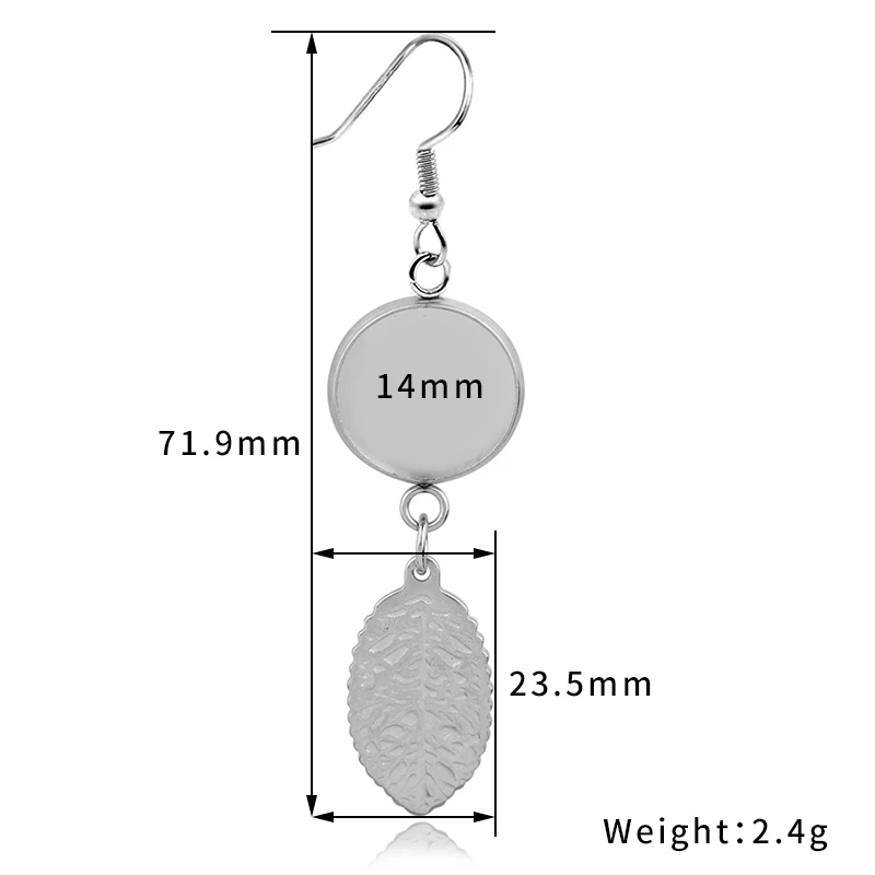 6pcs/lot 10 12 14 16 18 20mm Stainless Steel Blank Post Earring Stud Base Pins With Earring Plug Supplies For DIY Jewelry Making