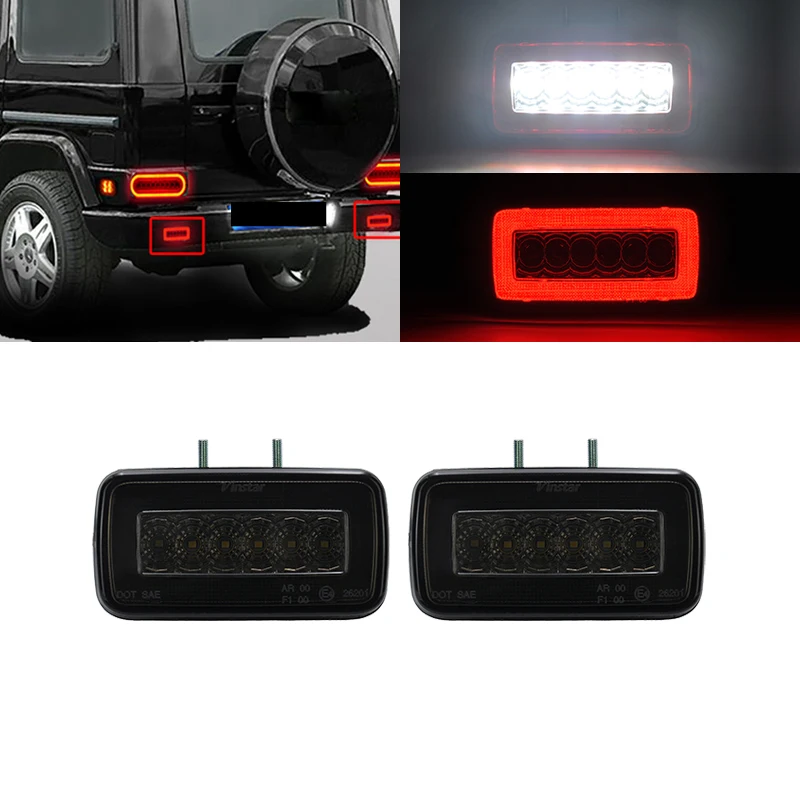 Красные/дымчатые светодиодные фары для заднего бампера G класса W463 Wagon G350 G500 G63 G65