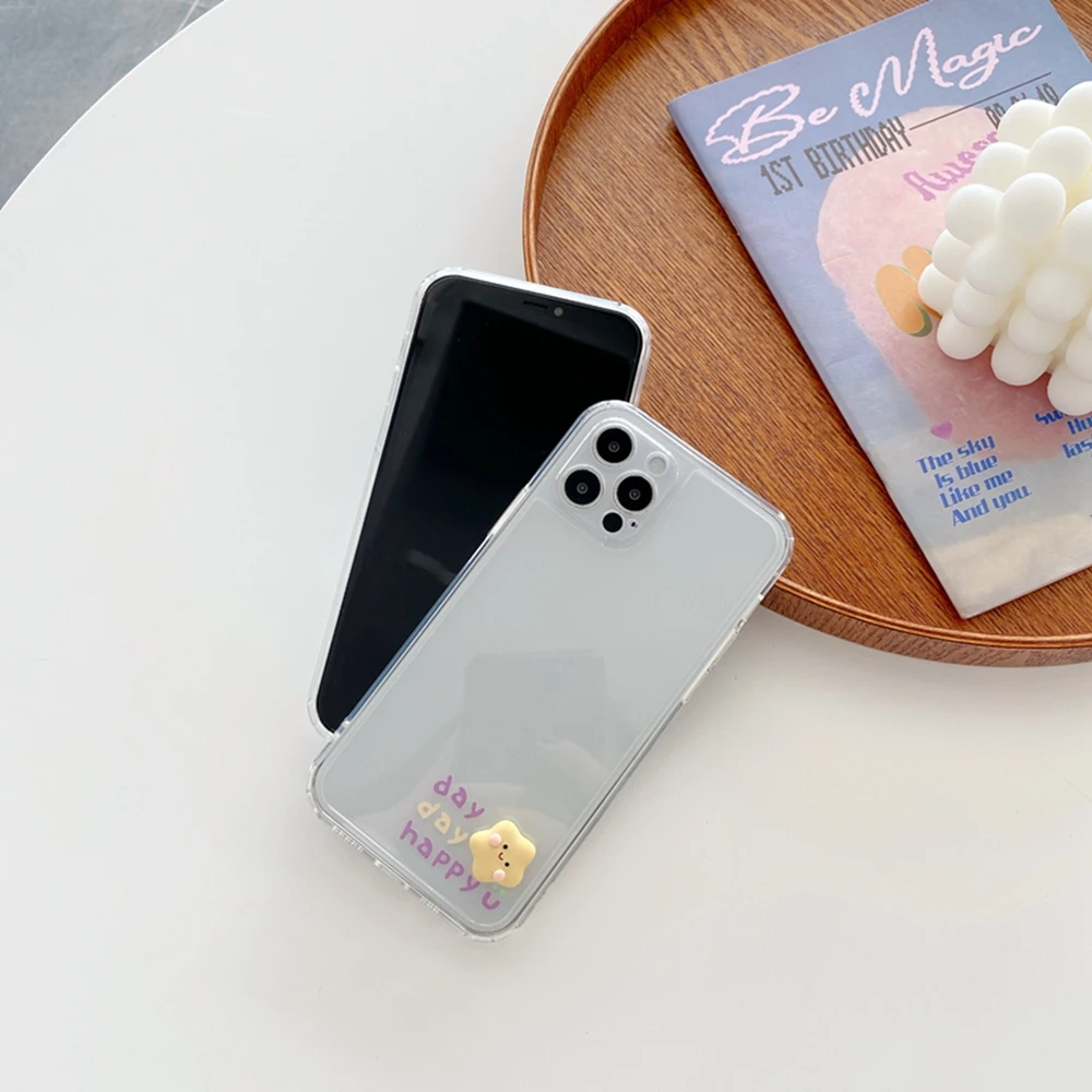 

Funny Stars Shockproof Phone Case For iPhone 12 11 Pro 7 XS MAX X XR SE20 8 Plus Soft TPU Candy colors Back Cover For 12 Mini